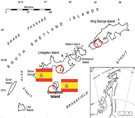Figura 18.Mapa Islas Shetland del Sur. Bases 
